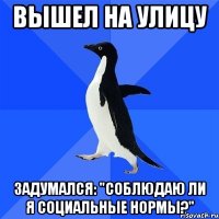 Вышел на улицу Задумался: "Соблюдаю ли я социальные нормы?"