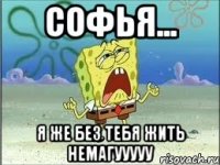 Софья... Я же Без Тебя жить немагууууу