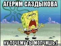 Агерим Саздыкова Ну почему ты молчишь:(