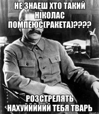 НЕ знаеш хто такий НІКОЛАС ПОМПЕЮС(РАКЕТА)???? Розстрелять нахуйййййй тебя тварь