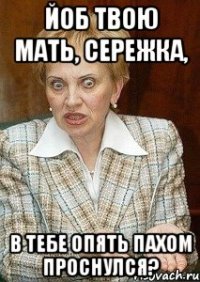 йоб твою мать, сережка, в тебе опять пахом проснулся?