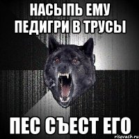 Насыпь ему педигри в трусы Пес съест его