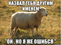 Назвал тебя другим именем "ОЙ , но я же ошибся "