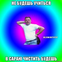 не будешь учиться в сараю чистить будешь