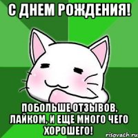 С днем рождения! Побольше отзывов, лайком, и еще много чего хорошего!