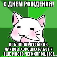 С днем рождения! Побольше отзывов, лайков, хороших работ и еще много чего хорошего!