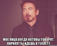  мое лицо,когда котовы говорят, кирилл ты идешь в туалет?