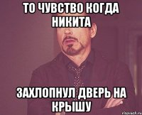 То чувство когда Никита Захлопнул дверь на крышу