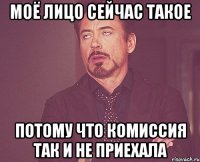 моё лицо сейчас такое потому что комиссия так и не приехала