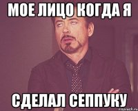 Мое лицо когда я сделал сеппуку
