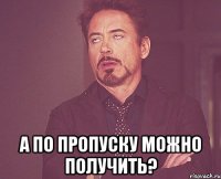  А ПО ПРОПУСКУ МОЖНО ПОЛУЧИТЬ?