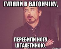 Гуляли в вагончіку, перебили ногу штахетиною.