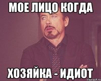 мое лицо когда хозяйка - идиот