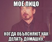 Моё лицо Когда объясняют как делать домашку.