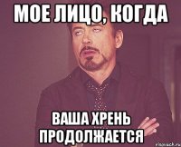 Мое лицо, когда Ваша хрень продолжается