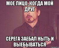 Мое лицо, когда мой друг Серега заебал ныть и выебываться