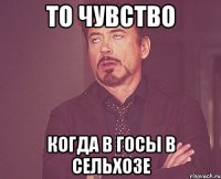 То чувство Когда в госы в сельхозе