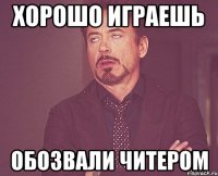 Хорошо играешь обозвали читером