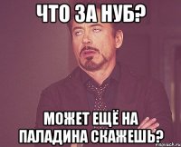 Что за нуб? Может ещё на паладина скажешь?