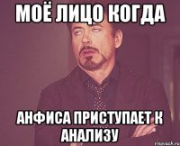 Моё лицо когда Анфиса приступает к анализу