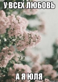 у всех любовь а я Юля