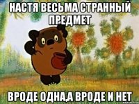 Настя весьма странный предмет вроде одна,а вроде и нет