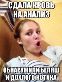 сдала кровь на анализ обнаружили беляш и дохлого котика