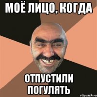 Моё лицо, когда отпустили погулять