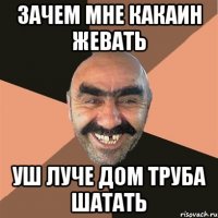 ЗАЧЕМ МНЕ КАКАИН ЖЕВАТЬ УШ ЛУЧЕ ДОМ ТРУБА ШАТАТЬ