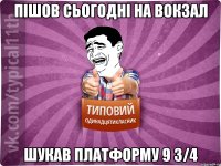пішов сьогодні на вокзал шукав платформу 9 3/4