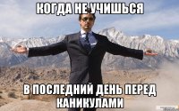 Когда не учишься В последний день перед каникулами