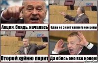 Акция, блядь, началась Одна не знает какие у нее цены Второй хуйню порит Да ебись оно все конем!