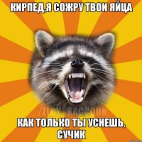 кирпед,я сожру твои яйца как только ты уснешь, сучик