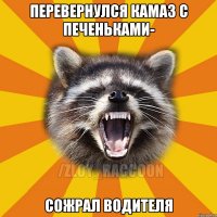 Перевернулся камаз с печеньками- Сожрал водителя