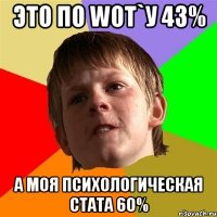 Это по Wot`у 43% А моя психологическая стата 60%