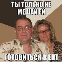 Ты только не мешай ей готовиться к ент