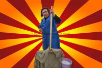 Создать мем Типичная Уборщица