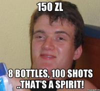 150 zl 8 bottles, 100 shots ..that's a spirit!