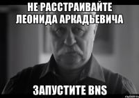 НЕ РАССТРАИВАЙТЕ ЛЕОНИДА АРКАДЬЕВИЧА ЗАПУСТИТЕ BNS