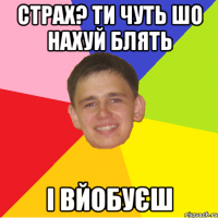 страх? ти чуть шо нахуй блять і вйобуєш