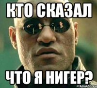 кто сказал что я нигер?