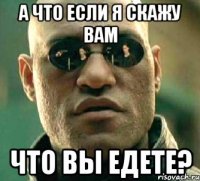 А ЧТО ЕСЛИ Я СКАЖУ ВАМ ЧТО ВЫ ЕДЕТЕ?