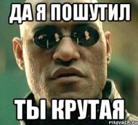 да я пошутил Ты крутая