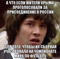 А что если жители Крыма проголосовали за присоединение к России для того, чтобы их сборная участвовала на чемпионате мира по футболу