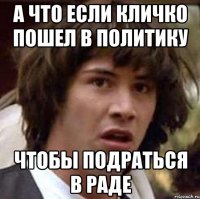 а что если Кличко пошел в политику чтобы подраться в раде