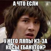 а что если у него ляпы из-за косы ебанутой?