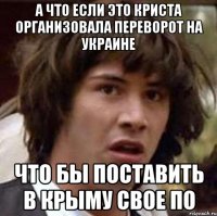 а что если это Криста организовала переворот на Украине что бы поставить в крыму свое ПО