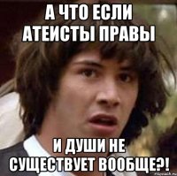 а что если атеисты правы и души не существует вообще?!