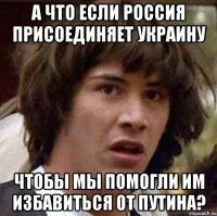 А что если Россия присоединяет Украину чтобы мы помогли им избавиться от Путина?