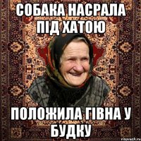 собака насрала під хатою положила гівна у будку
